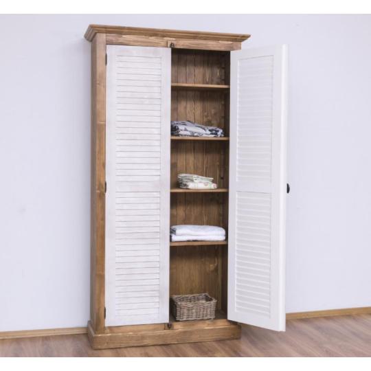 rustikalna provensalska skrina biela hneda skrina satnik kuchyna spalna obyvacka mrezovy vintage kovovy policovy system biely malovany volitelna farba nabytok na mieru.jpg